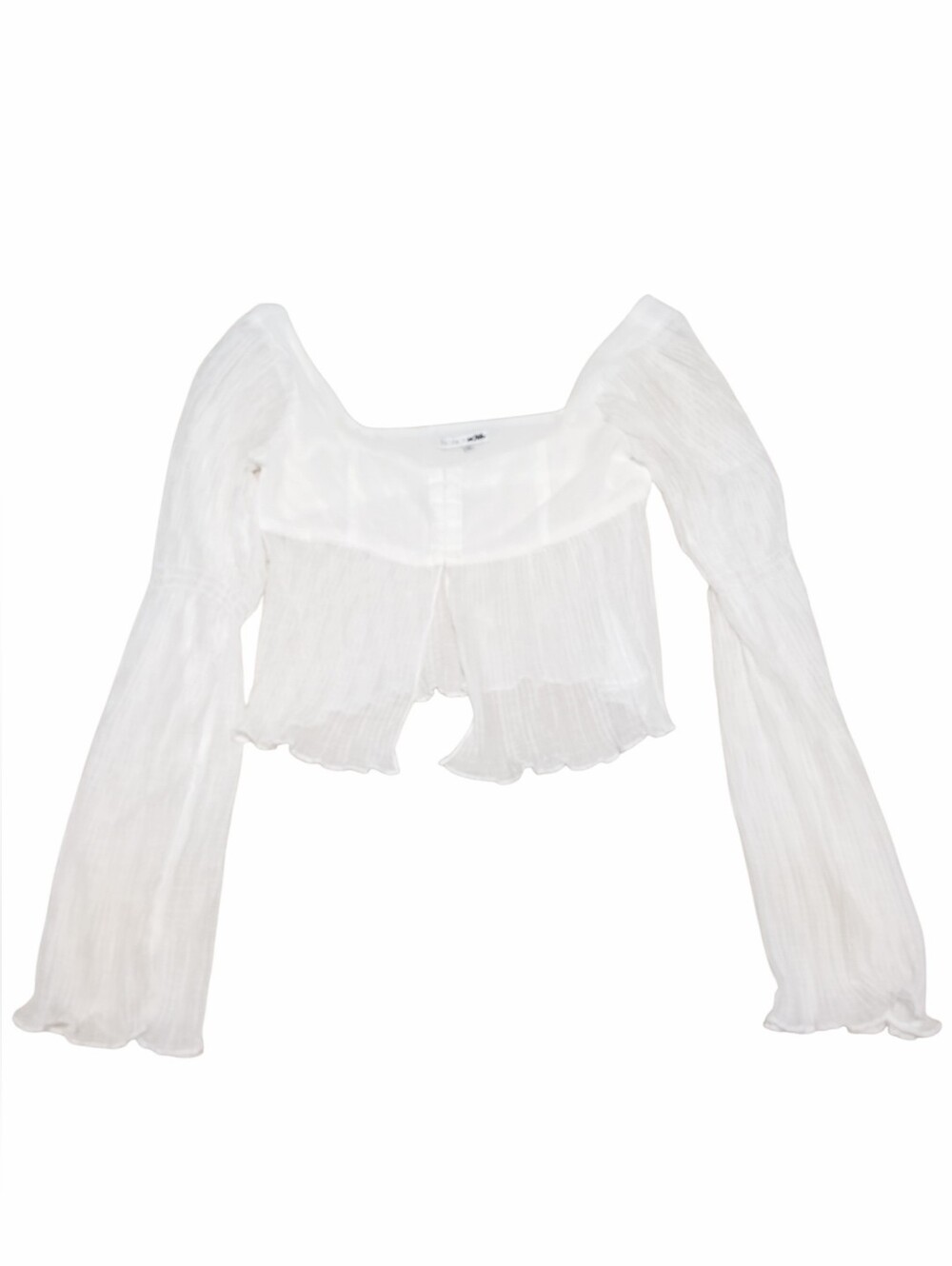 Fashion Nova White Long Sleeve Top Size Small Womens. Sheer Fabric. Lightweight.